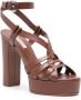 Casadei Betty 120mm leather sandals Brown - Thumbnail 2