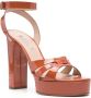 Casadei Betty 120mm platform leather sandals Orange - Thumbnail 2