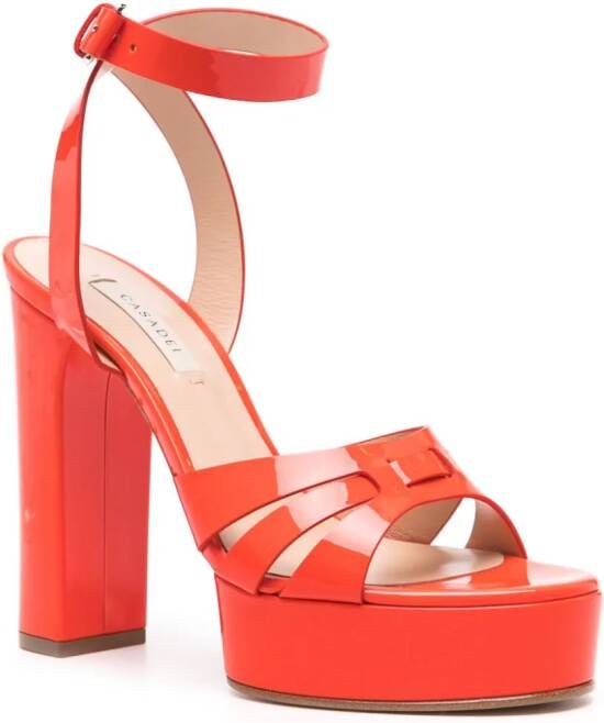 Casadei Betty 130mm patent leather sandals Red