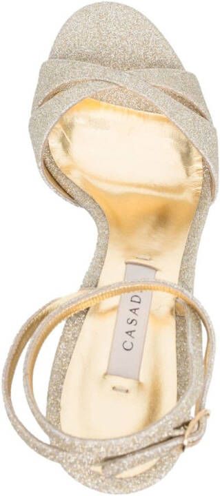 Casadei Betty Citylight 130mm platform sandals Gold