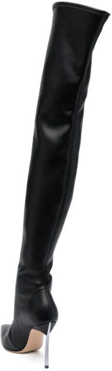 Casadei Blade 100mm thigh-high boots Black