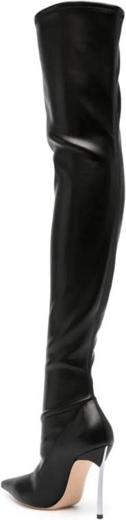 Casadei Blade 100mm thigh-high boots Black