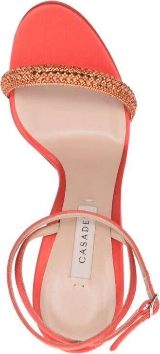 Casadei Blade 105mm crystal sandals Pink