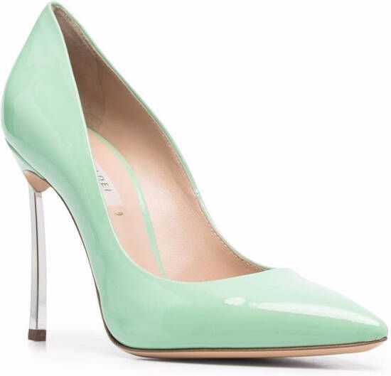 Casadei Blade 110mm leather pumps Green