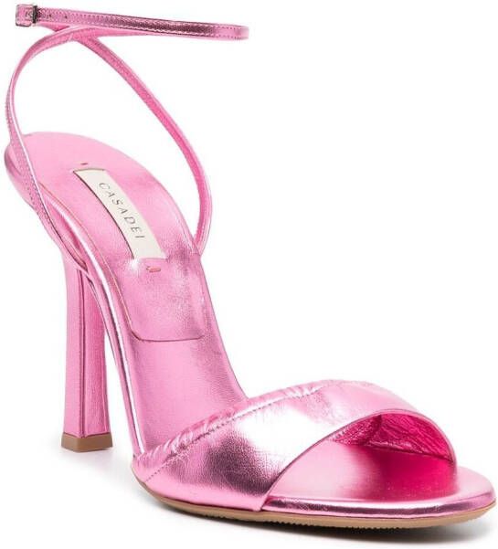 Casadei Blade 110mm metallic sandals Pink