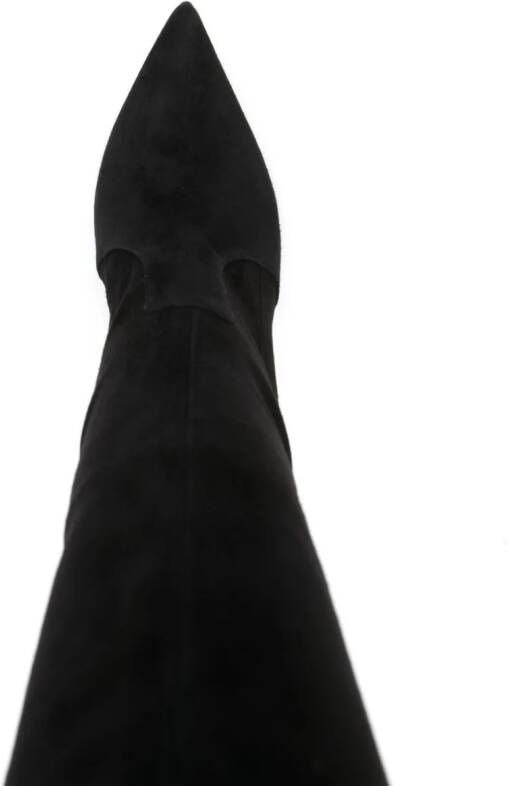 Casadei Blade 115mm above-knee suede boots Black