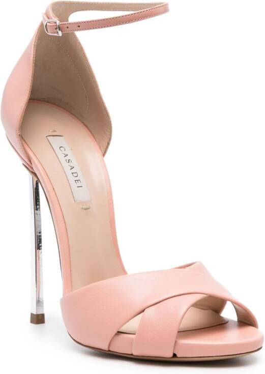 Casadei Blade 115mm leather sandals Pink