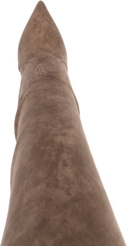 Casadei Blade 120mm over-the-knee boots Neutrals