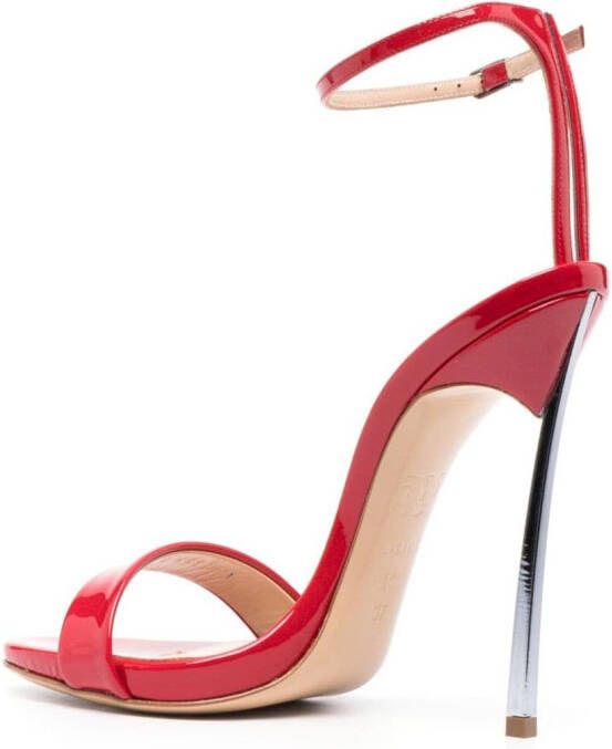 Casadei Blade 120mm patent-finish sandals Red