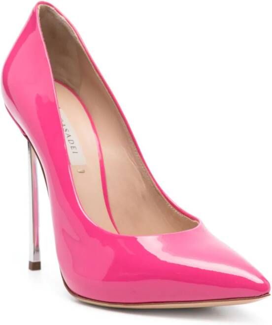 Casadei Blade 120mm patent leather pump Pink