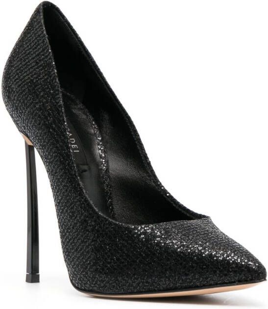 Casadei Blade 120mm sequin-embellished pumps Black