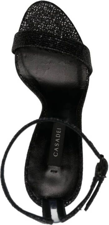 Casadei Blade 120mm sequin-embellished sandals Black