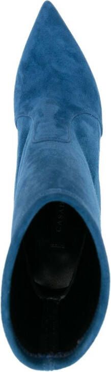 Casadei Blade 125mm suede ankle boots Blue