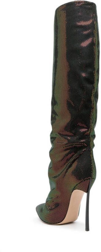 Casadei Blade Aurora Boreale 130mm leather boots Black