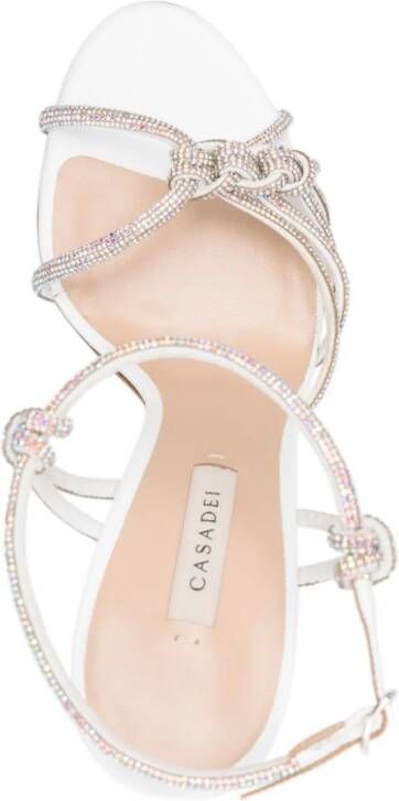 Casadei Blade C+C 100mm rhinestone-embellished sandals White
