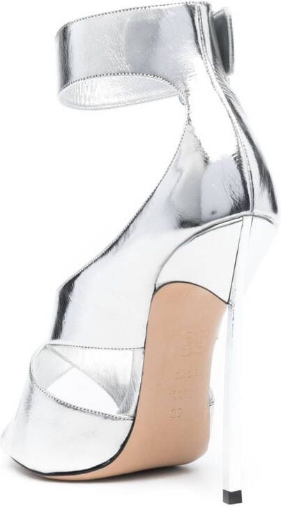 Casadei Blade Eloisa 120mm metallic sandals Silver
