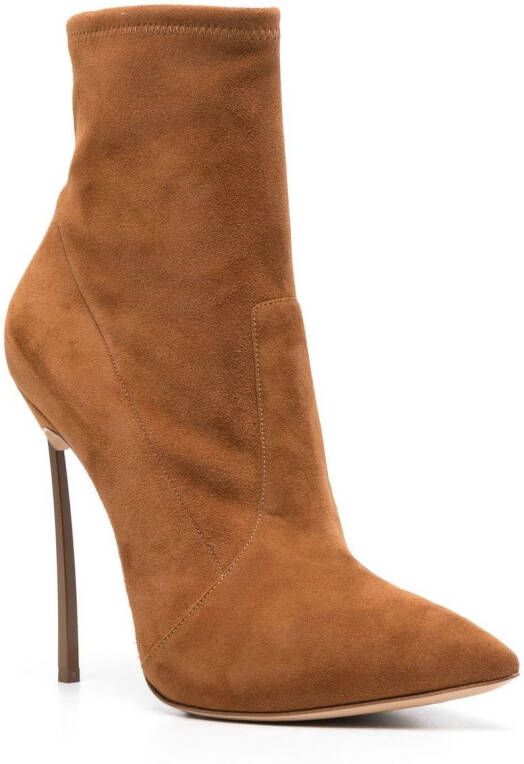 Casadei Blade pointed-toe ankle boots Brown