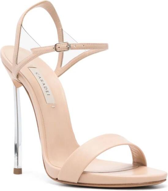 Casadei Blade V Celebrity 130mm leather sandals Neutrals