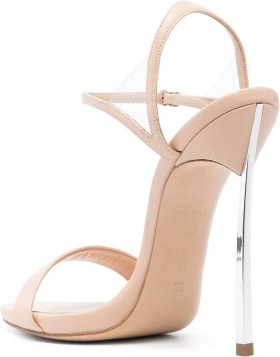 Casadei Blade V Celebrity 130mm leather sandals Neutrals