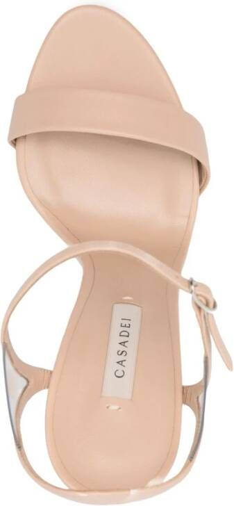 Casadei Blade V Celebrity 130mm leather sandals Neutrals