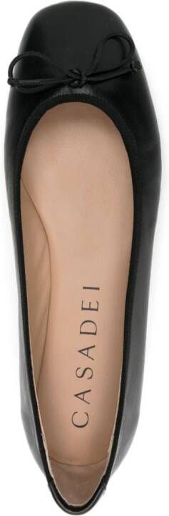 Casadei bow-detail leather ballerina shoes Black