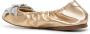 Casadei bow-detail metallic ballerina shoes Gold - Thumbnail 3