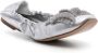 Casadei bow-detail metallic ballerina shoes Silver - Thumbnail 2