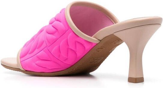 Casadei C-Chain embossed 65mm mules Pink