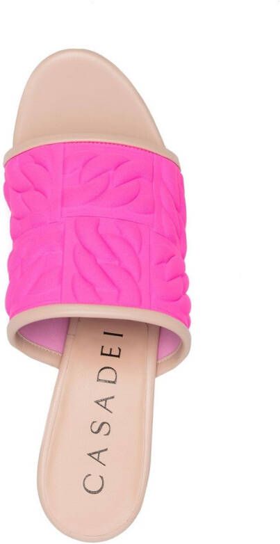 Casadei C-Chain embossed 65mm mules Pink