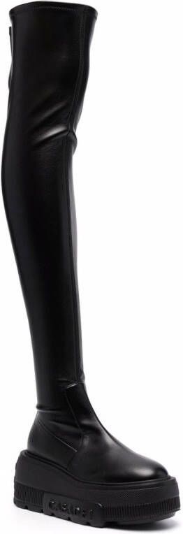 Casadei C-Chain thigh-high boots Black