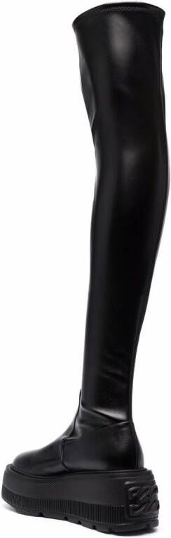Casadei C-Chain thigh-high boots Black