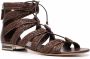 Casadei caged lace-up sandals Brown - Thumbnail 2