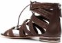 Casadei caged lace-up sandals Brown - Thumbnail 3