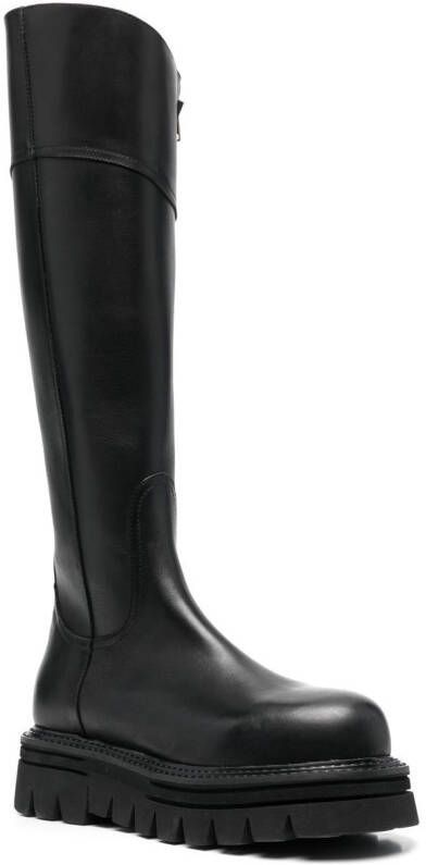 Casadei calf leather knee-length boots Black