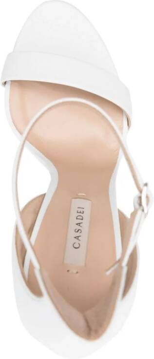 Casadei Cappa Blade 115mm leather sandals White