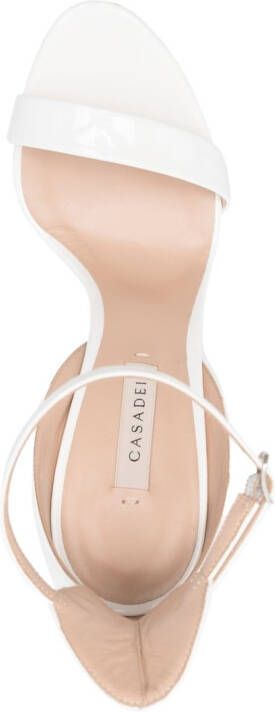 Casadei Cappa Blade 120mm leather sandals White
