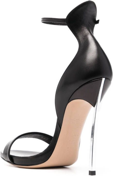 Casadei Cappa Blade 135mm leather sandals Black