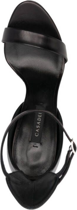Casadei Cappa Blade 135mm leather sandals Black