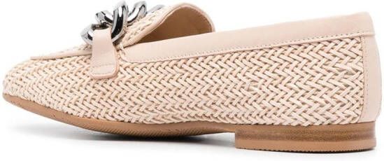 Casadei chain-detail leather loafers Pink