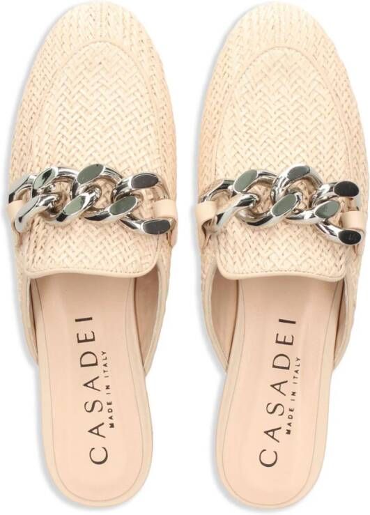 Casadei chain-detail slippers Neutrals