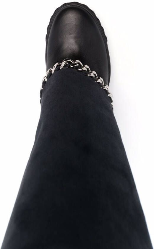 Casadei chain-link trim boots Black