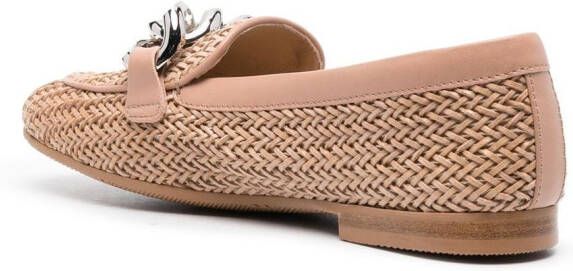 Casadei chain-link woven loafers Neutrals