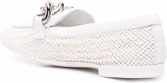 Casadei chain-link woven loafers White