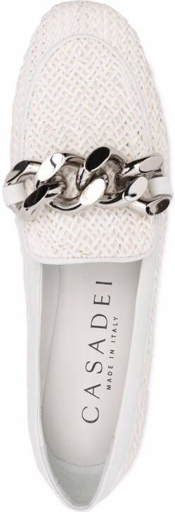Casadei chain-link woven loafers White