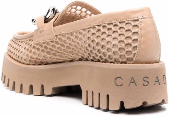 Casadei chain-trimmed platform loafers Neutrals