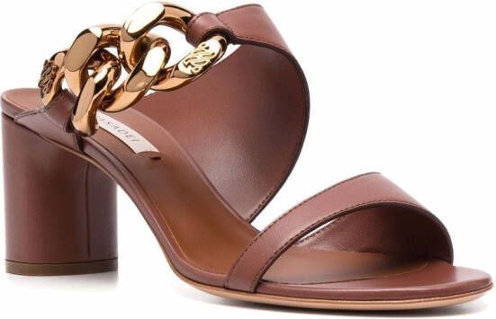 Casadei chain-trimmed sandals Brown