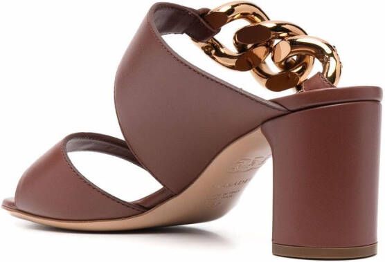 Casadei chain-trimmed sandals Brown