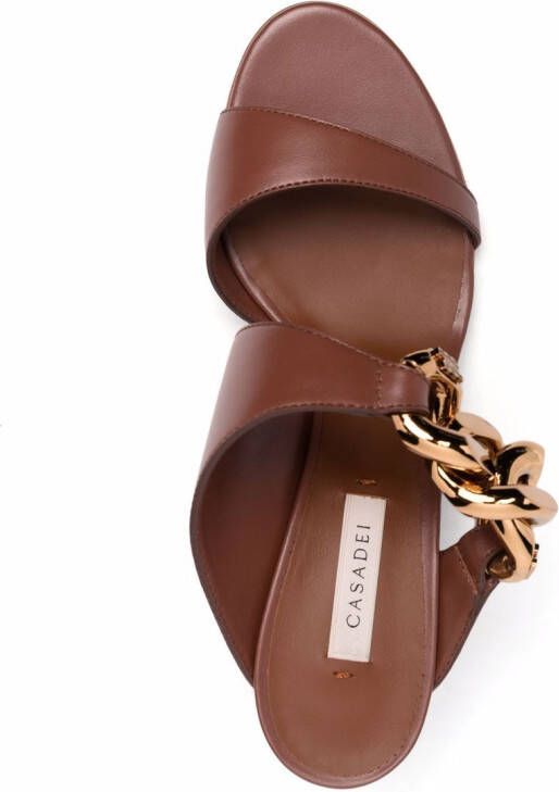 Casadei chain-trimmed sandals Brown