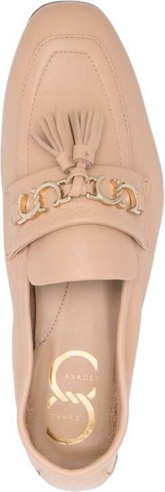 Casadei chunky chain-link leather loafers Neutrals