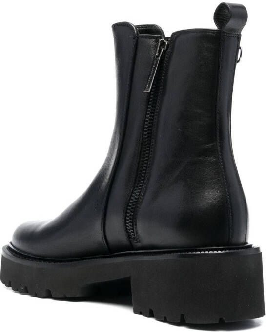 Casadei chunky leather chelsea boots Black